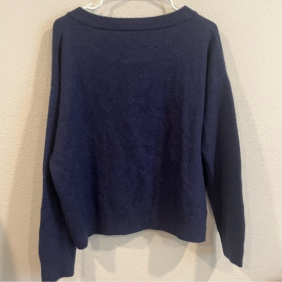 Rails size medium blue cashmere wool blend Olivia sweater lace up - Picture 8 of 9